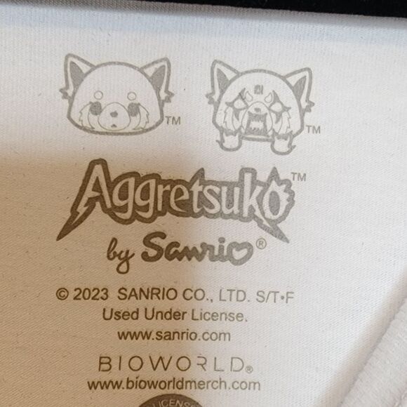 5X 28W Pink Aggretsuko Tee Flames Sanrio Choke On My Rage Plussize Fox Cartoon - Picture 4 of 7